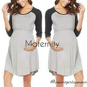 🆕⭐Host pic⭐ Maternity baseball sleeve nightgown⭐